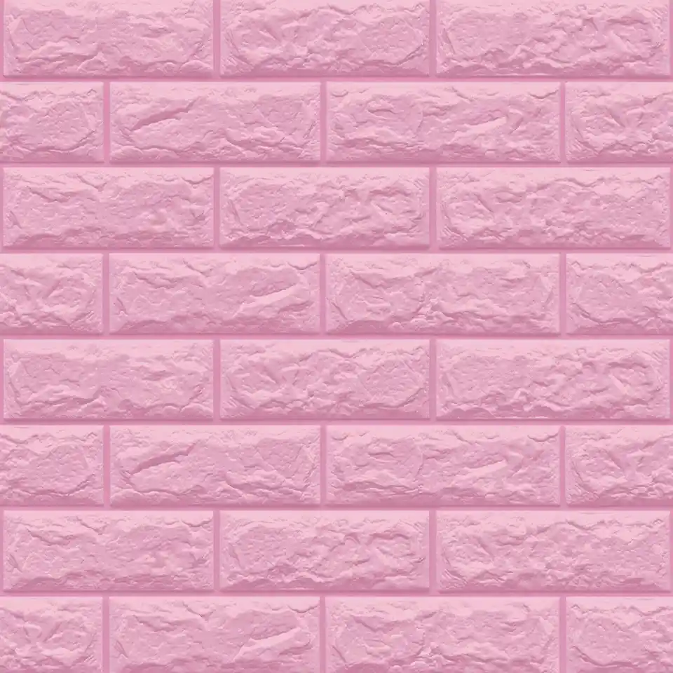 3MM 10/20PCS zelfklevende 3D Baksteen Behang PE Schuim Wandpanelen Stickers Waterdicht Behang woondecoratie: XL / Roze