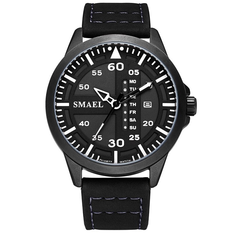 SMAEL1315 Heren Leisure Quartz Horloge Mode Eenvoudige Stijl Mannen Business Lederen Horloge