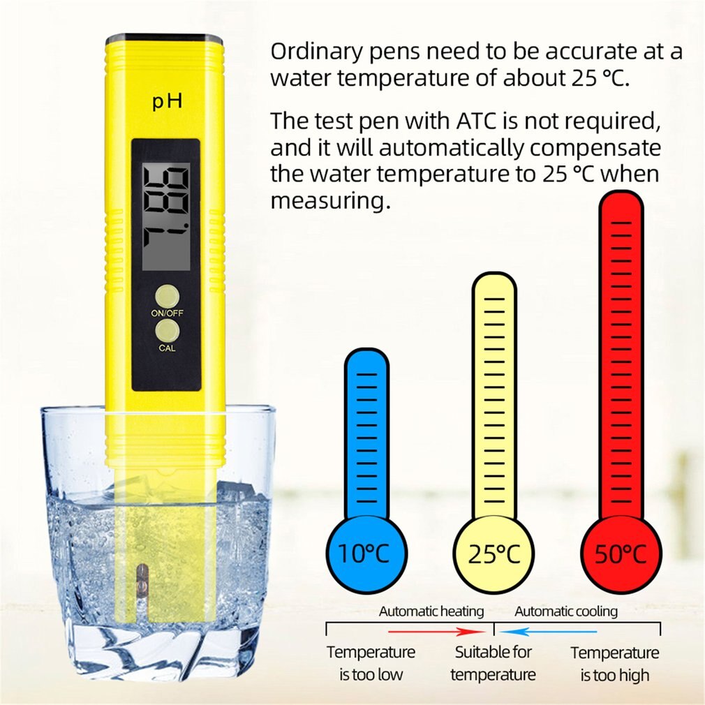 0.01 Digital PH Meter Tester Pocket Size PH Tester Large LCD Display / for Water , Food, Aquarium, Pool Hydroponics /