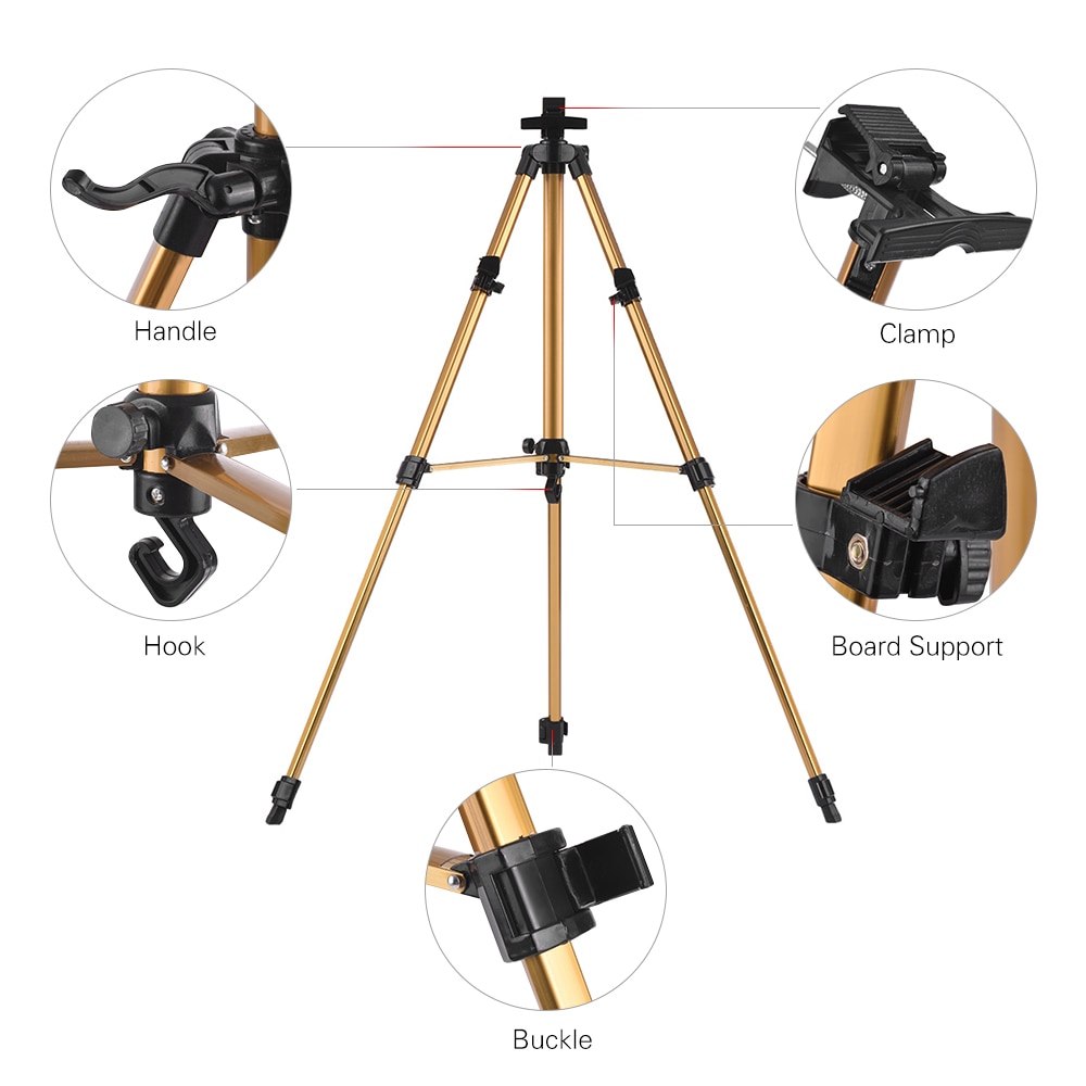 Aluminum Easel Stand Tripod Adjustable Height 19''-55'' Lightweight Sturdy Field Easel for Painting with Carrying Bag