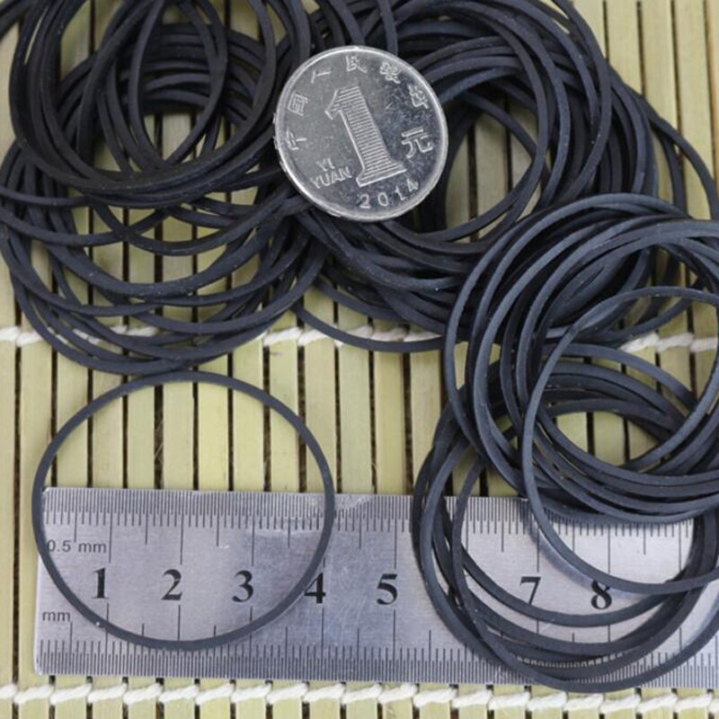 Black Color 500 pcs/ Pack 40mm Black Rubber Band Elastic Office School