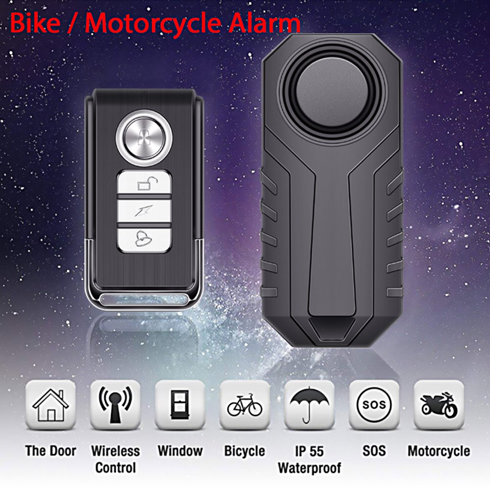 Waterproof Bike Anti Theft Warning Alarm Motorcycle Electric Bicycle Security Anti Lost Remote Control Vibration Detector Alarm