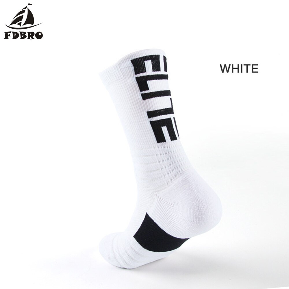 FDBRO, calcetín de deporte de Ciclismo de verano para hombre, calcetines deportivos para baloncesto, tendencia negra para hombre, amortiguación larga para senderismo, atlético, novedad de: Blanco