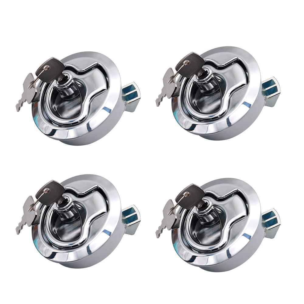 4pcs Flush Mount Hatch Flush Pull Latch Marine Lock with Key Stainless Steel Camper Car RV Door push Lock Key for Boat Yacht: Default Title