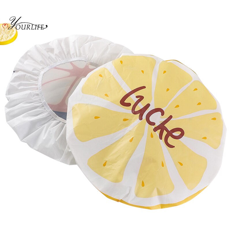 OYOURLIFE Bathroom Cartoon Waterproof Bath Cap Douche Cap Elastic Band Shower Hat For Women Hair Protective Cosmetic Cap