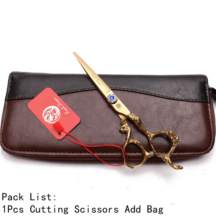 5.5" 440C Gold Hair Scissors Straight Shears Thinning Shears Dragon Handle Hairdressing Scissors Z9003: Z9003 Jin C 5.5YY