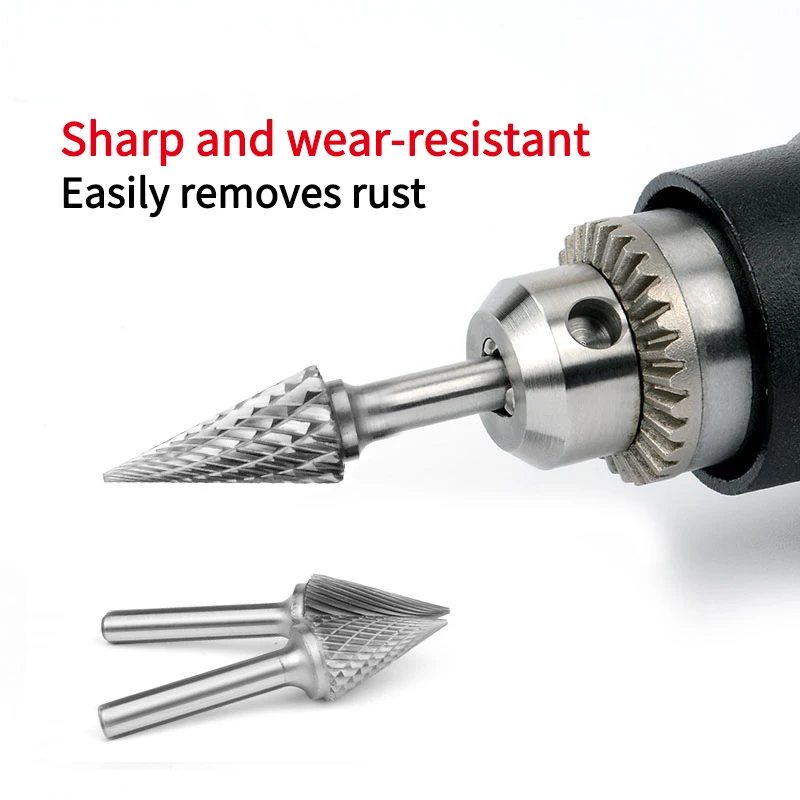 Chowmaster Wolframstahl-Schleifmaschine, Hartmetall-Rotationsfeile, zylindrischer Fräser, Metall, Schleifen, Gravieren, einzelne Doppelrille