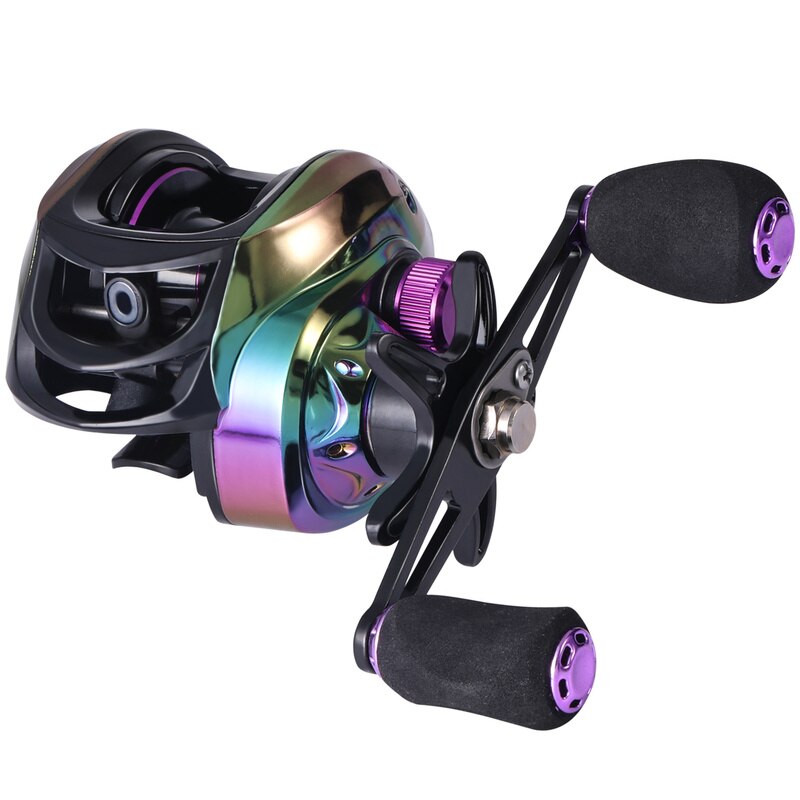 Sougayilang 1.98M Hengel Combo Carbon Fiber Casting Staaf 19 + 1BB High Speed Baitcasting Vissen Reel Voor Lake en Zee
