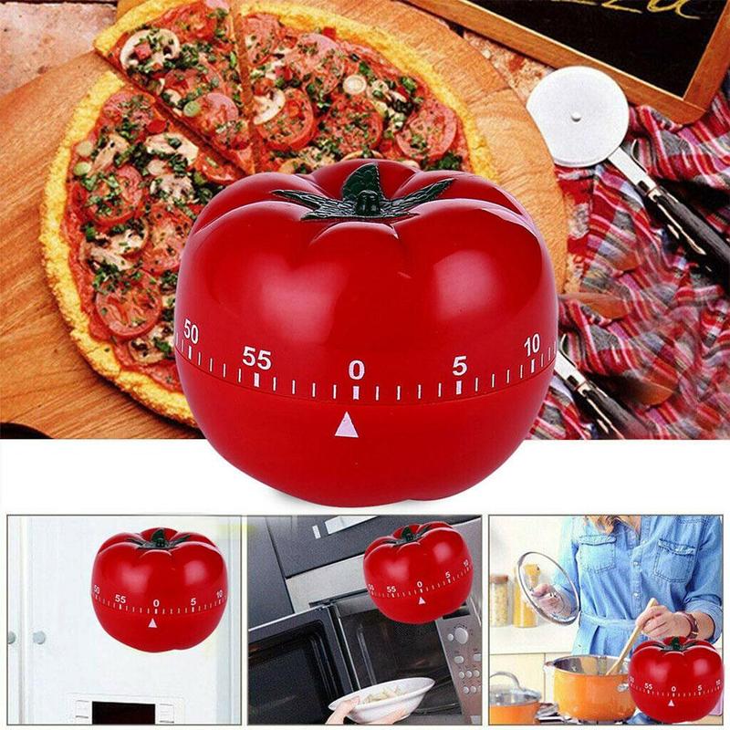 Temporizador con forma de tomate para cocina, productos creativos con recordatorio mecánico, cuenta atrás, alarma, E3N6, 1-60min, 360 grados, novedad