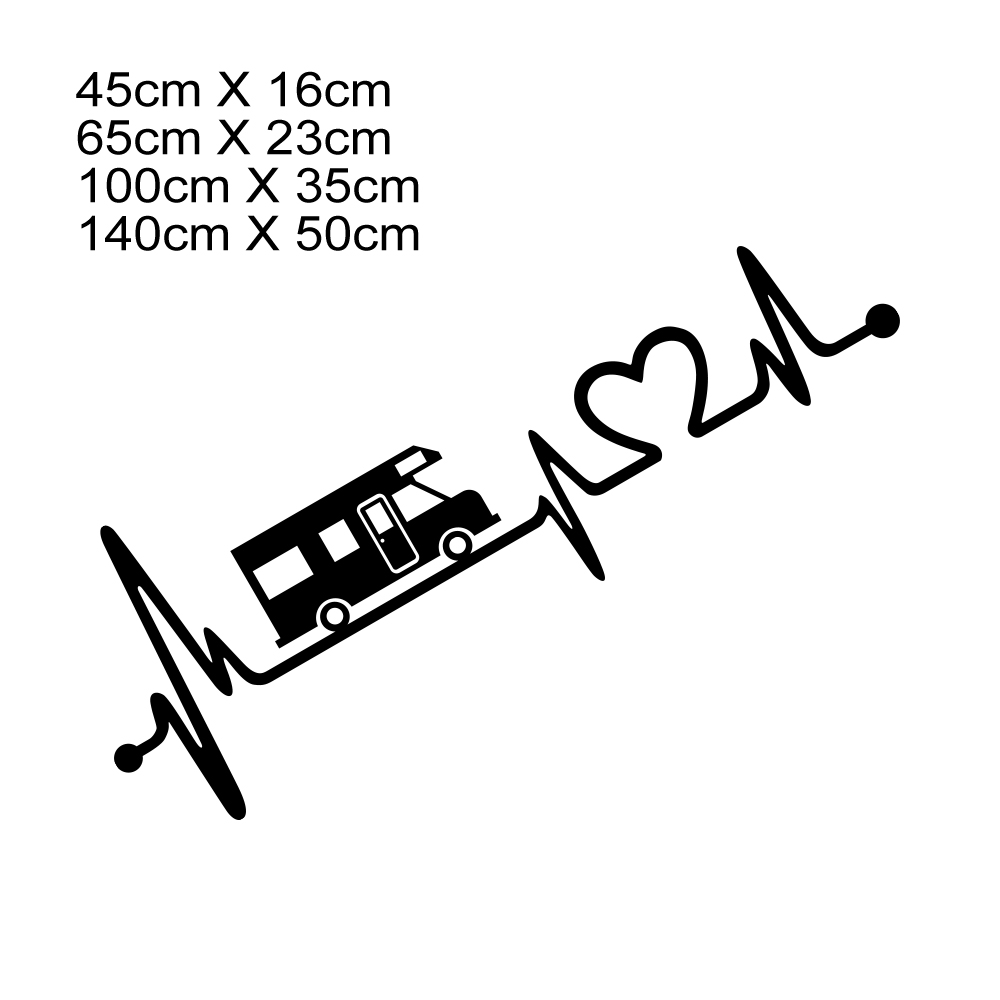 Pegatinas de vinilo de rayas para autocaravana, caja de caballos, caravana, RV, accesorios para coche, calcomanías gráficas de decoración de electrocardiograma