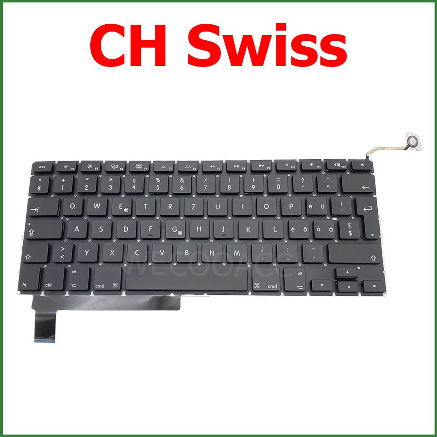Laptop nowa klawiatura A1286 dla Macbook Pro 15 &quot;A1286 wymiana klawiatury UK US FR ES PT RU DE CH HU układ 2009 2010 2011 2012: Black
