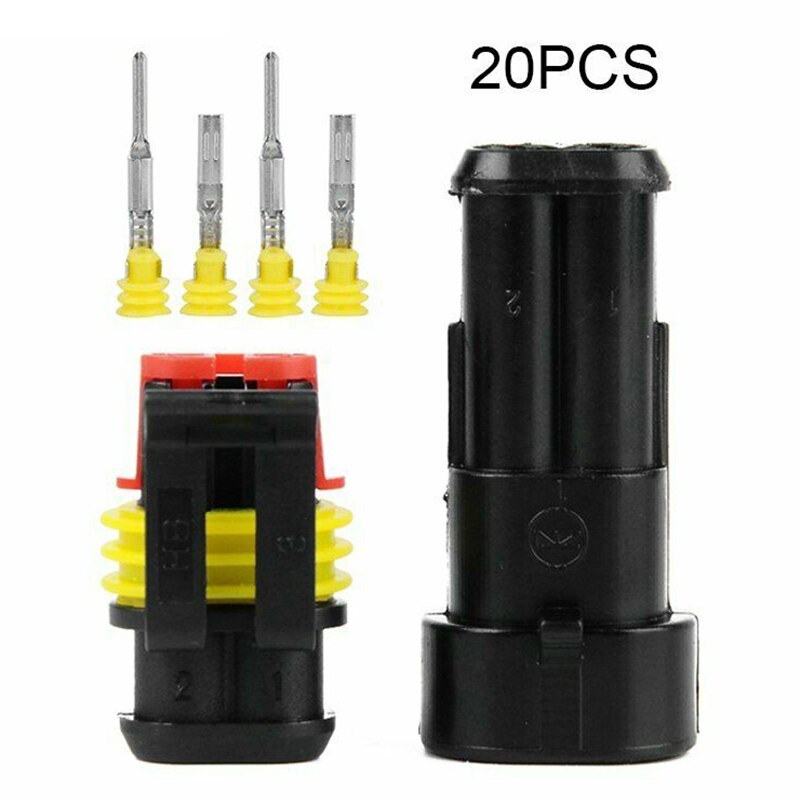 12A 300V 2Pins Car Electrical Cable Connectors Fit For Auto Motorbikes Waterproof Light Plug Connector Auto Accessories