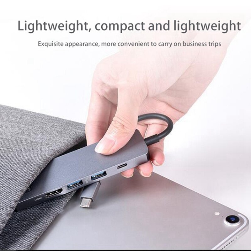 Docking Station Usb C Naar Ethernet 4K Hdmi Compatibel Usb 3.0 Adapter Met 1000Mbps RJ45 Poort Voor pro Laptop