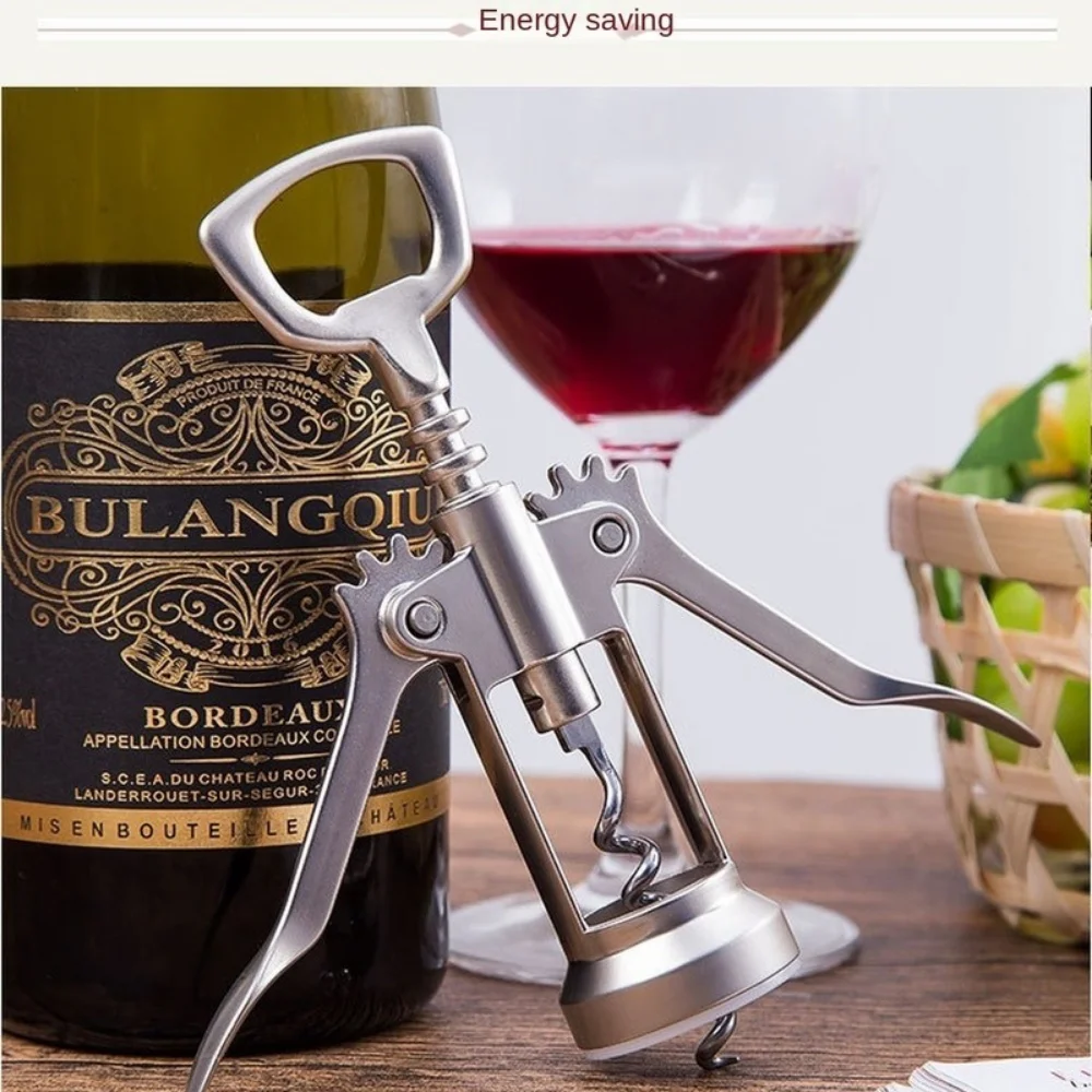 Abridor de vino de acero inoxidable, abridor de vino tinto, tipo ala, Sommeliers de Metal, sacacorchos, abridores de botellas, sacacorchos, removedor de corcho de vino