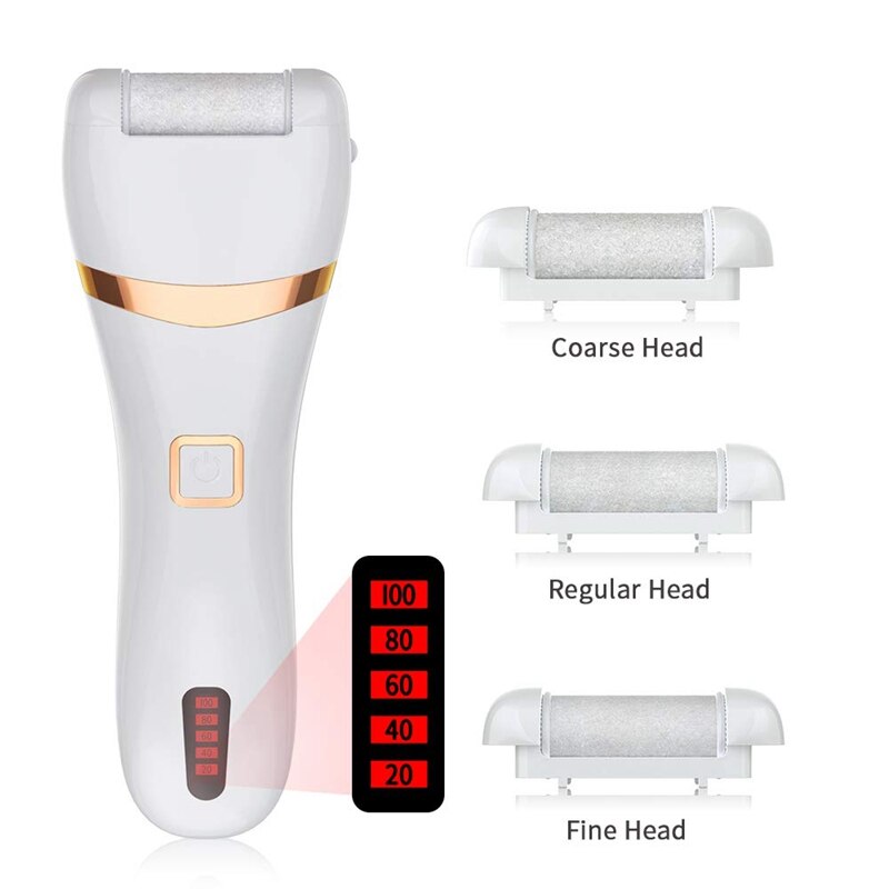 Removedor de callos eléctrico, Lima de pies electrónica recargable, Lima de pedicura, raspa de pies con impermeable IPX7 para grietas secas