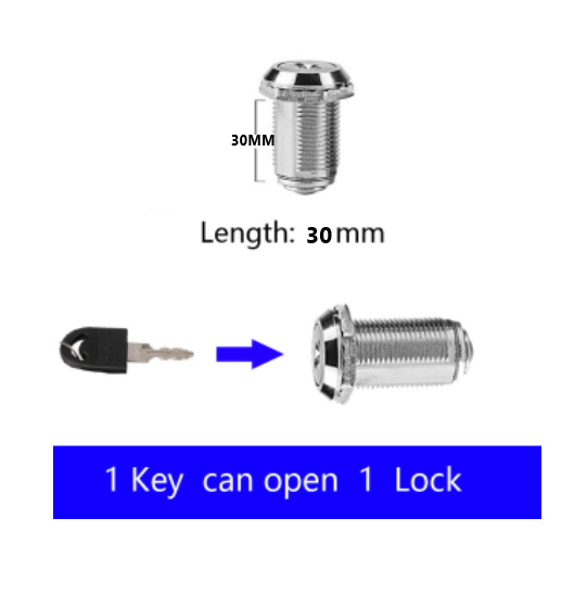 1PCS Drawer file cabinet metal cabinet cam lock longer 10MM 16mm 20mm 25mm 30mm 40mm tool cabinet equipment cabinet box lock