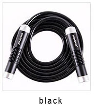 Corda per saltare professionale per studenti in lega di alluminio con cuscinetti per Fitness: Black