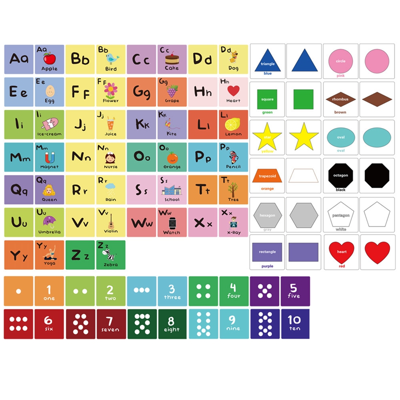 Baby-wort-buchstaben-farb-zahlen-frühförderungs-kognitionslernkarte-kinderwürfelspielkarte