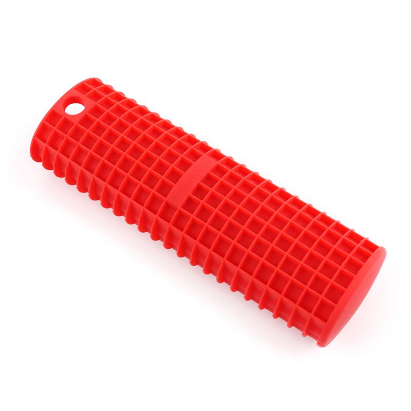 Piezas de utensilios de cocina 1 Uds. Herramientas de cocina resistentes al calor funda para asa de cazo mangos de silicona antideslizantes manoplas de aislamiento: Rojo