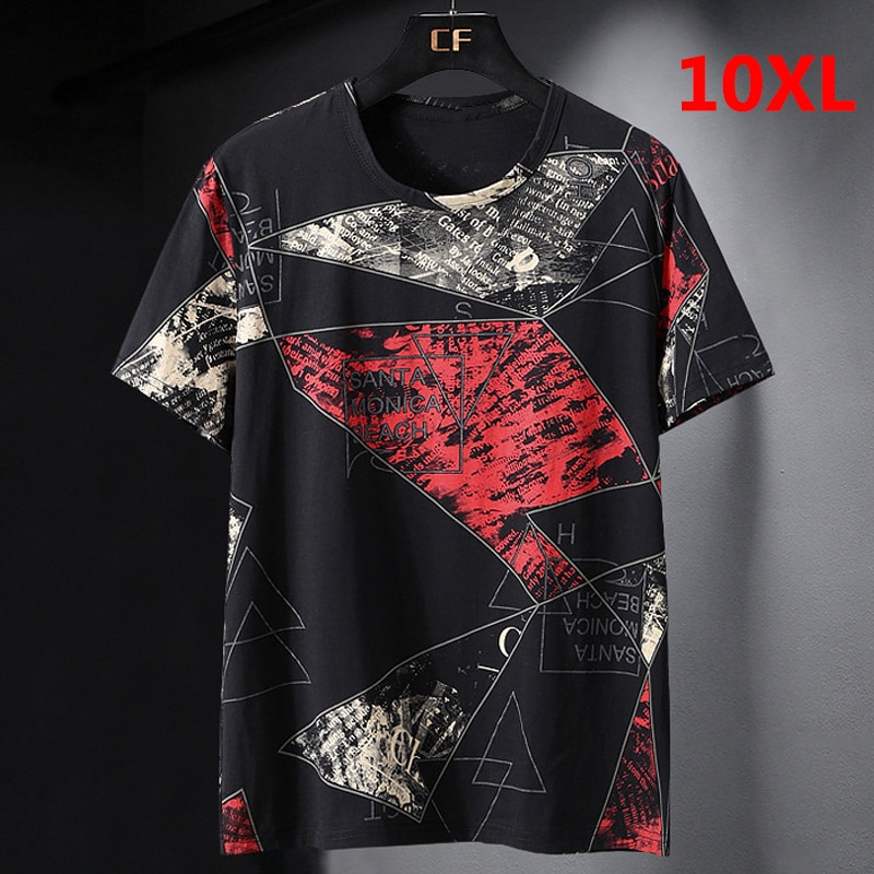Oversize t-paidat miehet iso koko 10xl topit t-paidat kesä hip hop casual print paidat plus koko 9 xl 10xl vaatteet cool  hx455