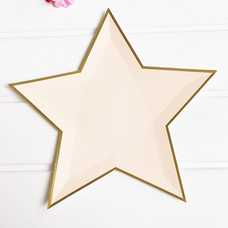 Wegwerp Servies Bruiloft Decoratie 8Pcs/1 Pack Effen Kleur Vijfpuntige Ster Papier Lade Verjaardagsfeestje Decoraties kids: 05