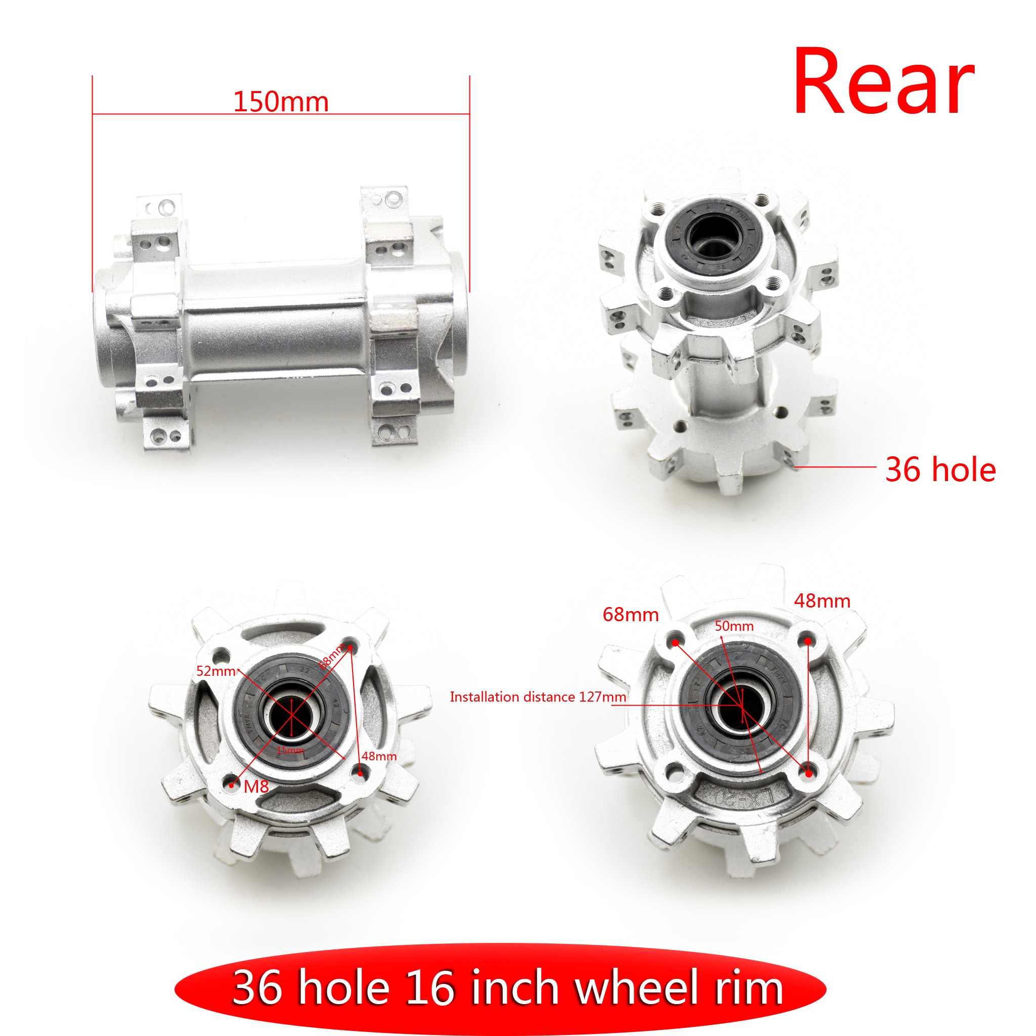 15MM front Rear Rim Hub Wheel For 16 inch 19 inch 36 hole Motocross Dirt pit bike ATV