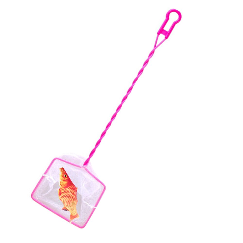 1 pc Pink Large Aquarium Fish Net Catcher Water Tank Small Big Fish Mesh Tropical Cold Water Net with Long Handle