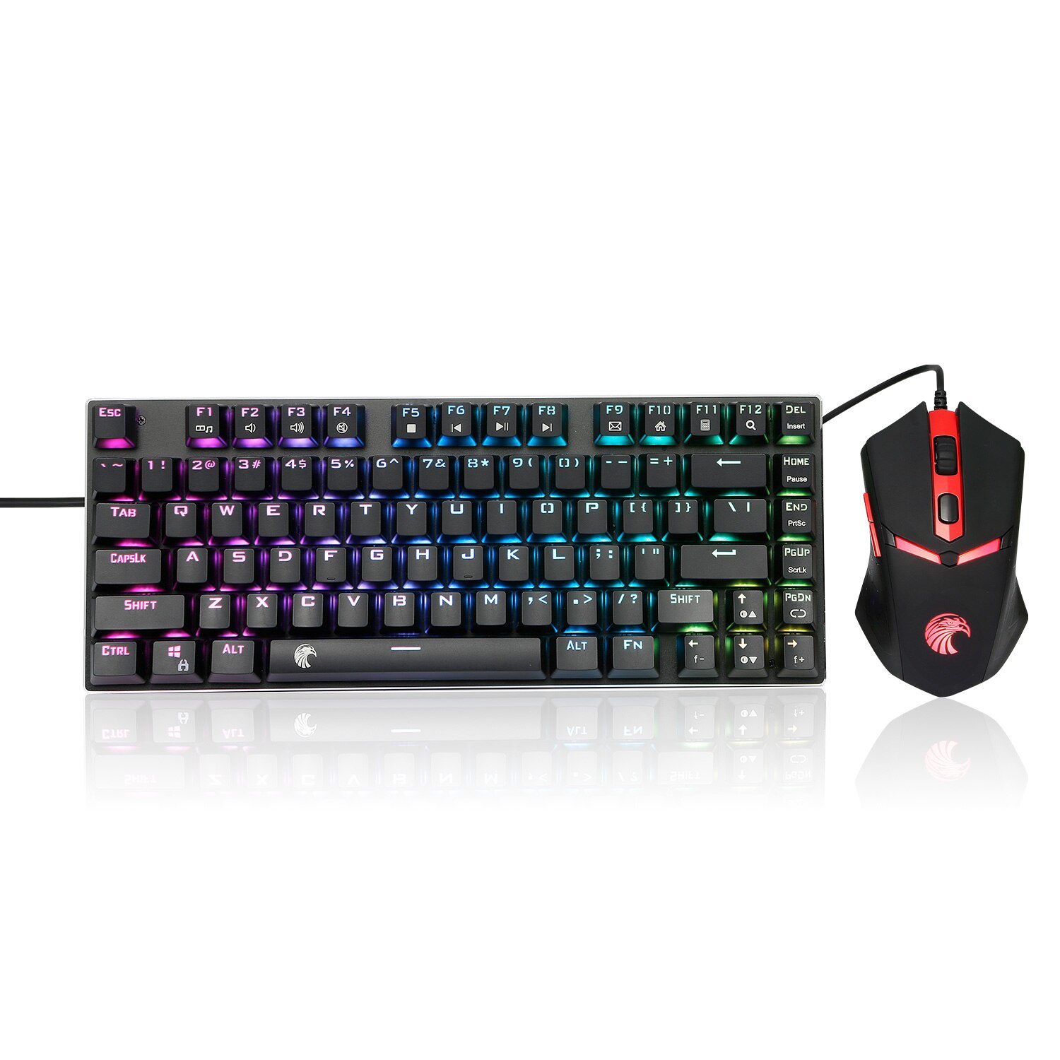 HUO JI Z-88 Mechanical Keyboard Mouse Combo 2 in 1 Blue Switch TKL Keyboard 3200 DPI Mice Gaming Set: Default Title