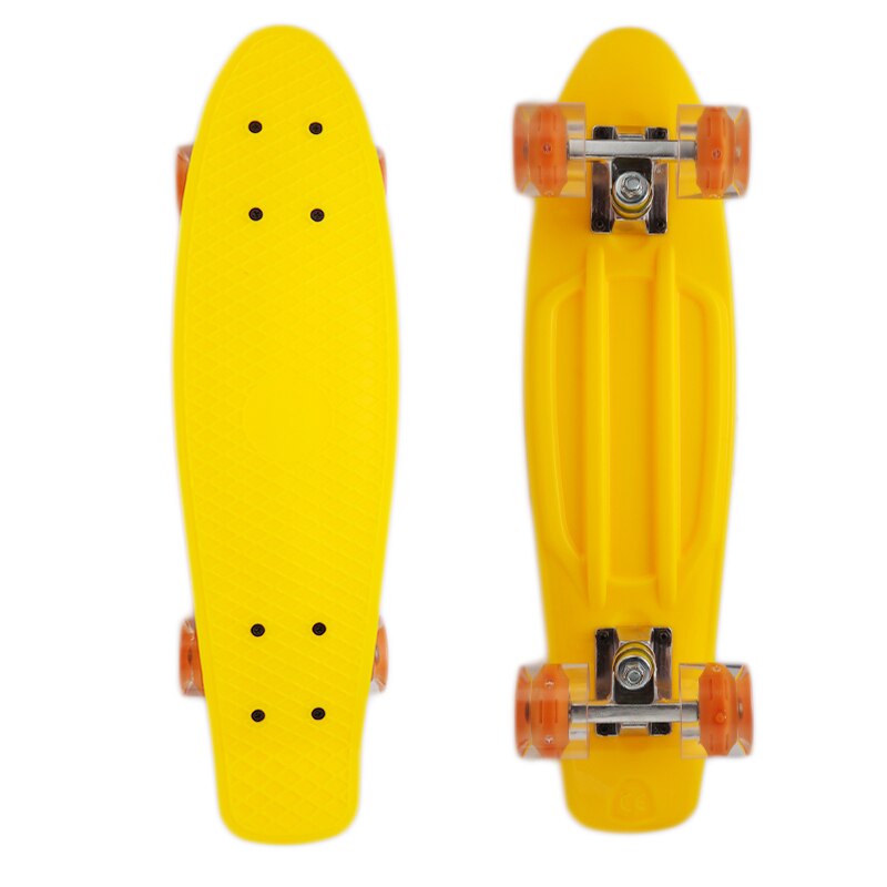 22 inch Skateboard Deck Skate Board Plastic Longboard Outdoor Sports For Girl Boy: Yellow