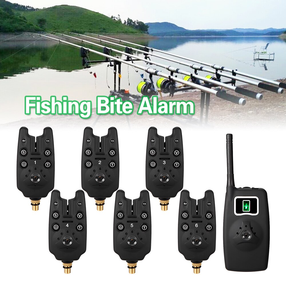 Lixada, conjunto de alarmas de mordedura de pesca inalámbrico, Kit de alarma de pesca Digital, indicador de alarma LED, campana de alarma, receptor, aparejo de pesca con caja