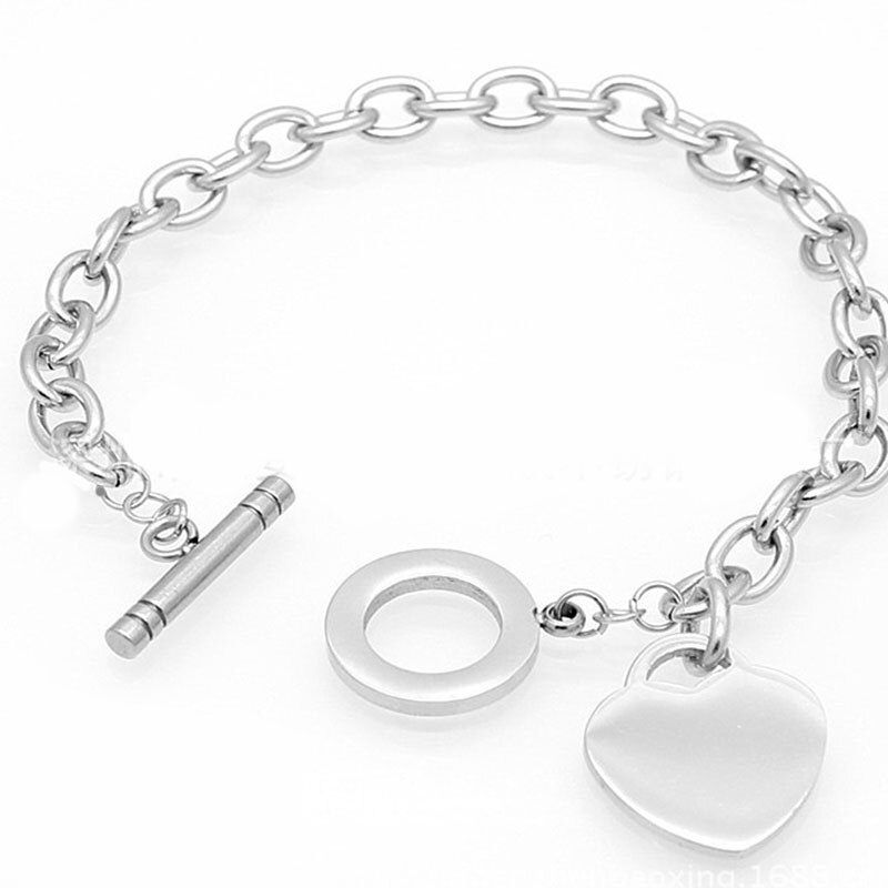 heart bracelets women's stainless steel OT button bracelet chain on hand couple bracelet menotte bracelets woman