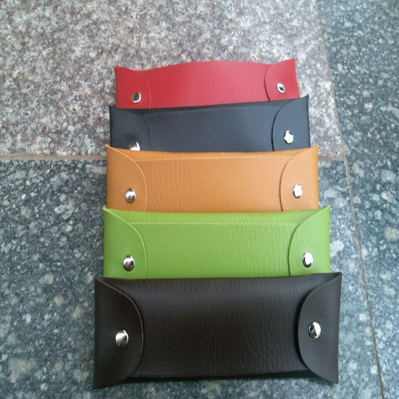 Opvouwbare etui met dubbele gesp, koreaanse eenvoudige etui, school- en kantoortas, pu-opbergtas, lange mini-knoopsluiting, opvouwbaar vak