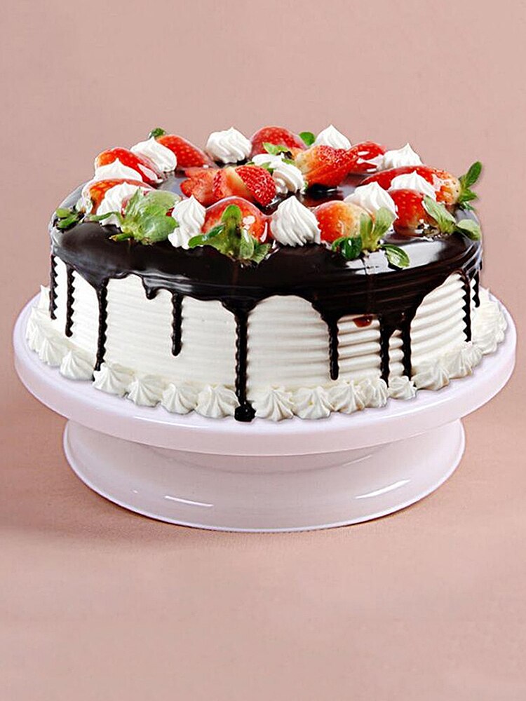 Plastic Taart Draaitafel Pan Decoreren Schraper Apparatuur Onderdelen Roterende Keuken Benodigdheden 10 Inch Ronde Cake Stand