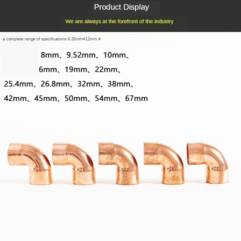 Koper Elleboog Airconditioning Pijp Lassen Haakse Elleboog Flared 90 Graden Mouw Elleboog 6-54Mm koperen Fittingen Koperen Pijp