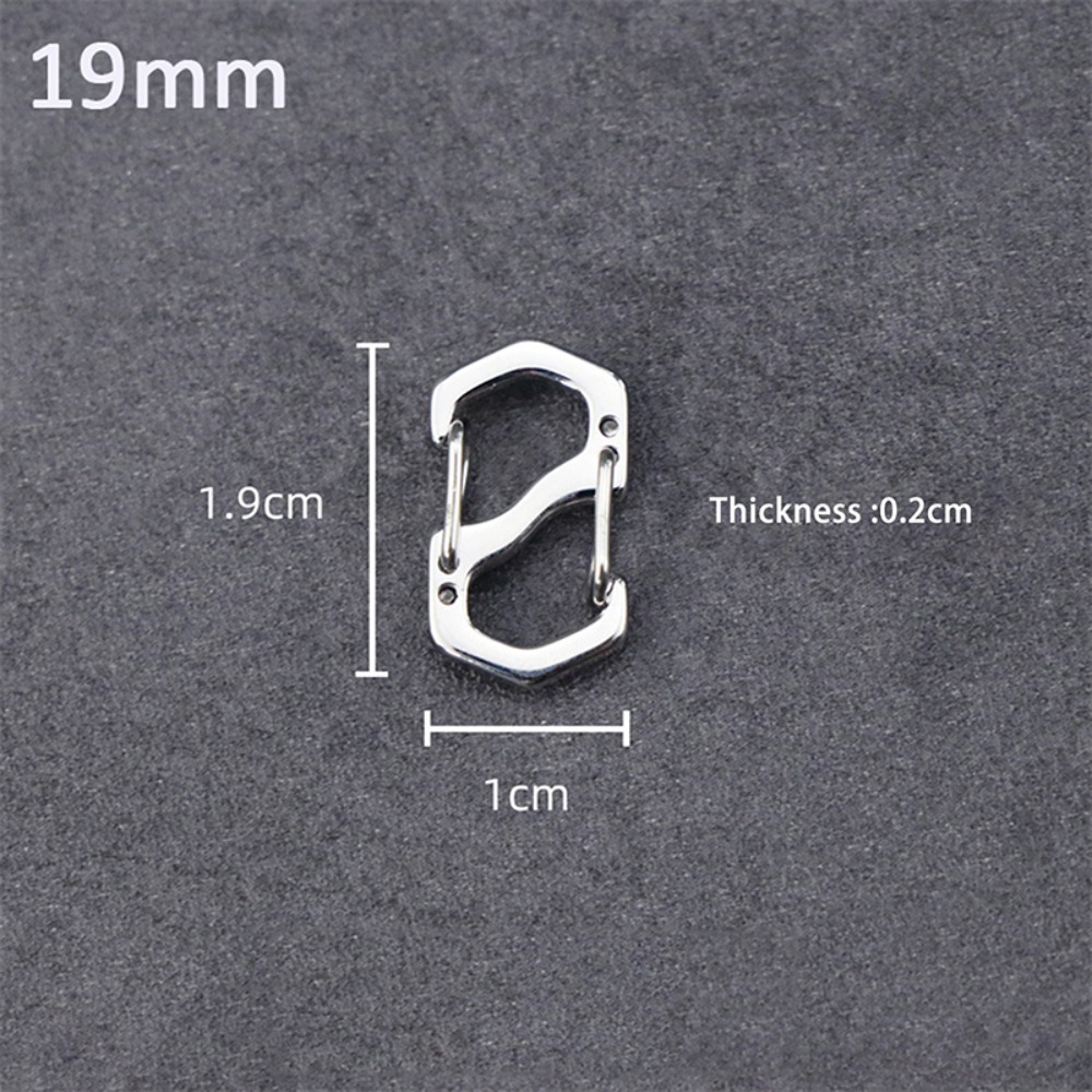 Mosquetón tipo S de acero inoxidable con hebilla para mochila, Mini mochilas para exteriores, gancho para equipaje, herramienta de bloqueo de llave antirrobo, 10 Uds.: Azul