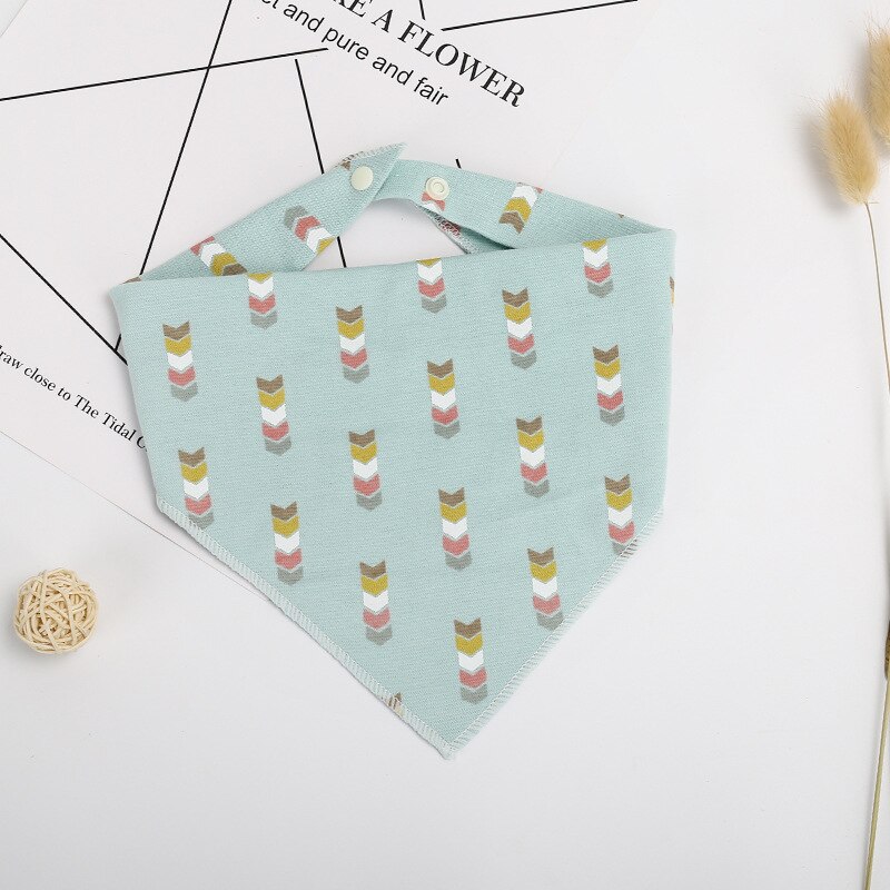 1 stuk cartoon baby katoenen speeksel handdoek baby eet slabbetje dubbele ademende baby driehoek sjaal slabbetjes baby: 11