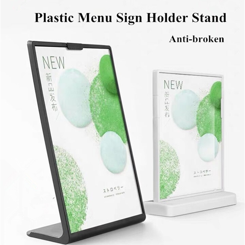 A5 l og t form bordplade akryl menu skilt holder produkter counter folder flyer plakat holder display stativer ramme