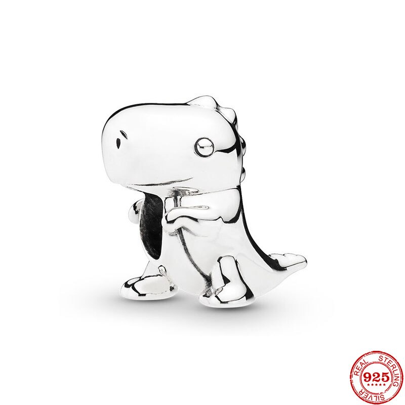 Original sølvfarge dinosaur gjør-det-selv-perle sjarm passer europeisk sjarm armbånd armbånd gjør-det-selv-smykker  p203