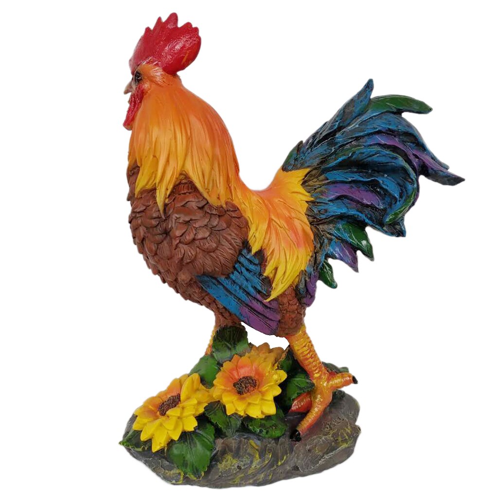 Lifelike Rooster Decorative Sculpture Statue Ornament for Garden Yard: A