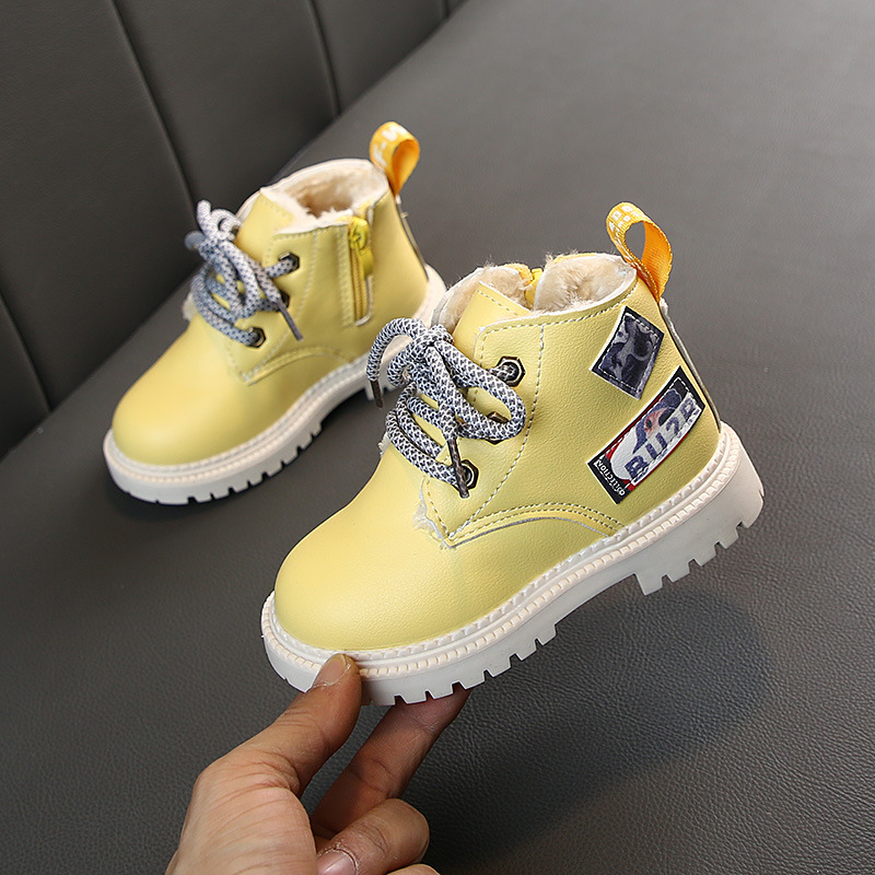 COZULMA-Botas de felpa para niños y niñas, zapatos de piel suave y cálida, para otoño e invierno, de 1 a 6 años, 21-30