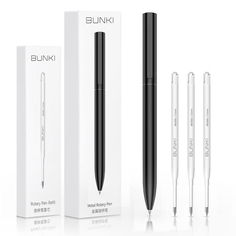 BUNKI-Metallschildstift, Kugelschreiber, Signierstift, 0,5 mm Gel PREMEC, glatte Nachfüllung der Schweiz, schwarze Tinte, Büro, Schule, Schreibstift, BK0100: Licht Grau