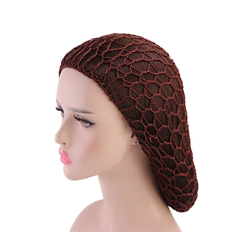 Women Ladies Soft Rayon Snood Hair Net Handmade Crocheted Hair Nets Mesh Breathable Hair Styling Hat Hatnight Cap Cheveux Femme: coffe