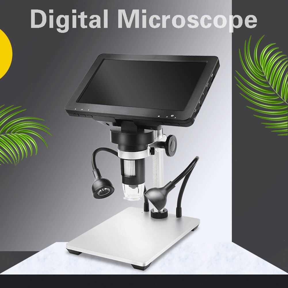 DM9 Digital Microscope with 7 inch Adjustable Display 1080p Full HD Camera USB Digital Microscope with 8 Dimmable LED Lights