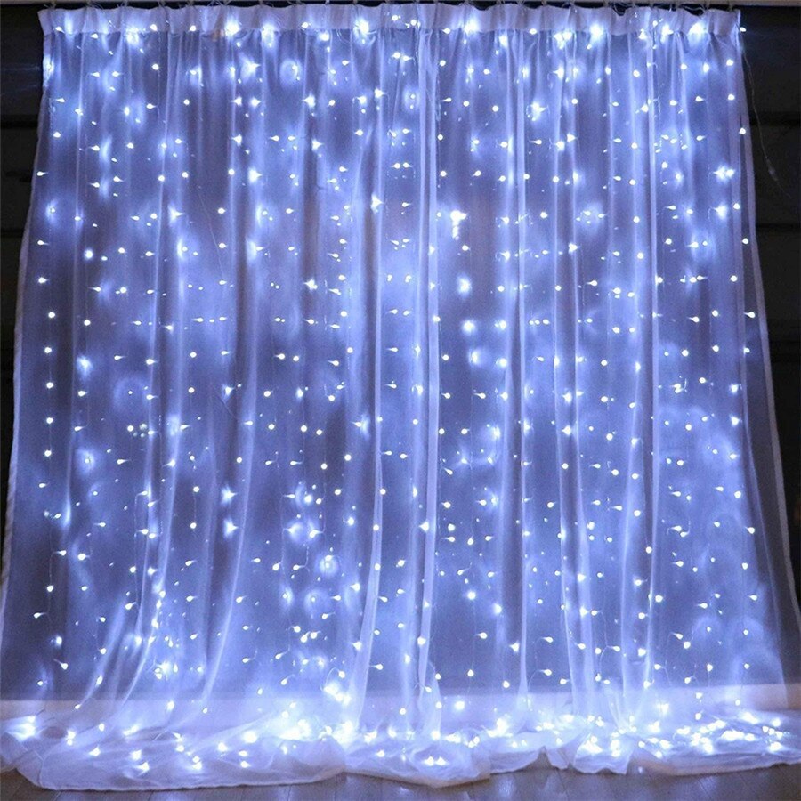 Thrisdar 3 x 2m 3 x 3m udendørs gardin istapsstreng guirlande lys bryllupsfest jul led string vindue istapsstreng lys