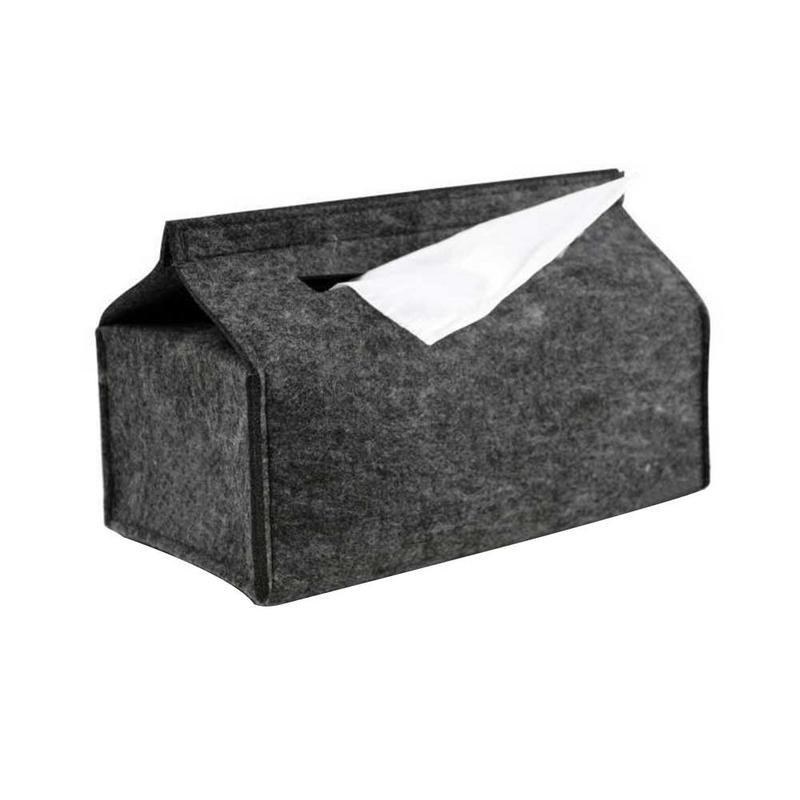 Vævskasse husholdningsbakker simpel uldfiltvævskasse sort / grå ensfarvet bilpapirhåndklæde til pumpe: Sort