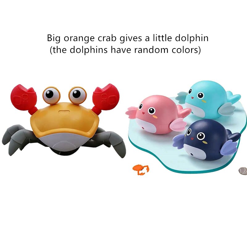 Child Bath Toy Big Crab Clockwork Baby Infant Water Classic Toy Beach Toys for Baby Drag Baby Bath Tub Summer Toys for Kids: Set 5