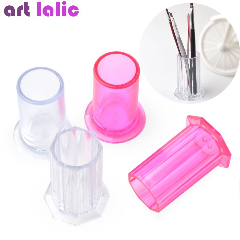 Soporte de almacenamiento de pinceles para decoración de uñas, estuche organizador de bolígrafos de pintura de uñas rosa roja, utensilios de manicura cosmética, 1 ud.