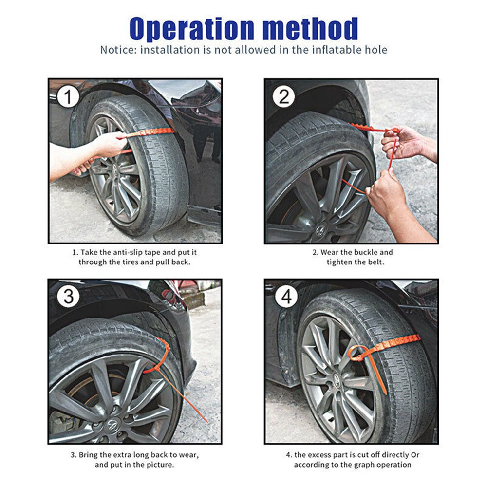 10Pcs Auto Anti-Slip Sneeuw Tyre Auto Universele Anti Slip Sneeuwkettingen Nylon voor Auto Vrachtwagen Sneeuw modder Wheel Tyre Kabelbinders