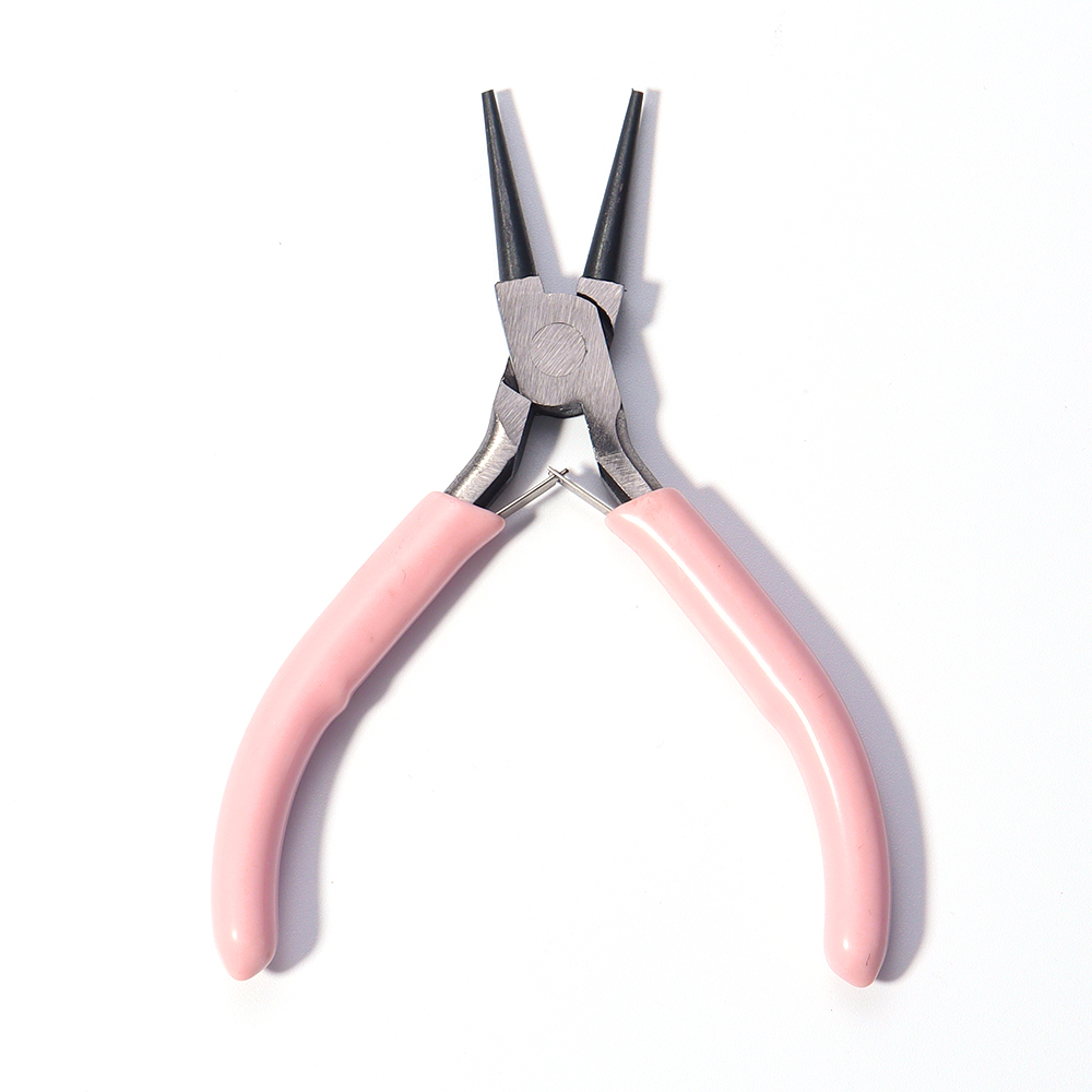 Portable Pink Color Stainless Steel Pliers Tools Set Round Nose Cutting Wire Plier Kit For Handcraft Beading DIY Jewelry Making