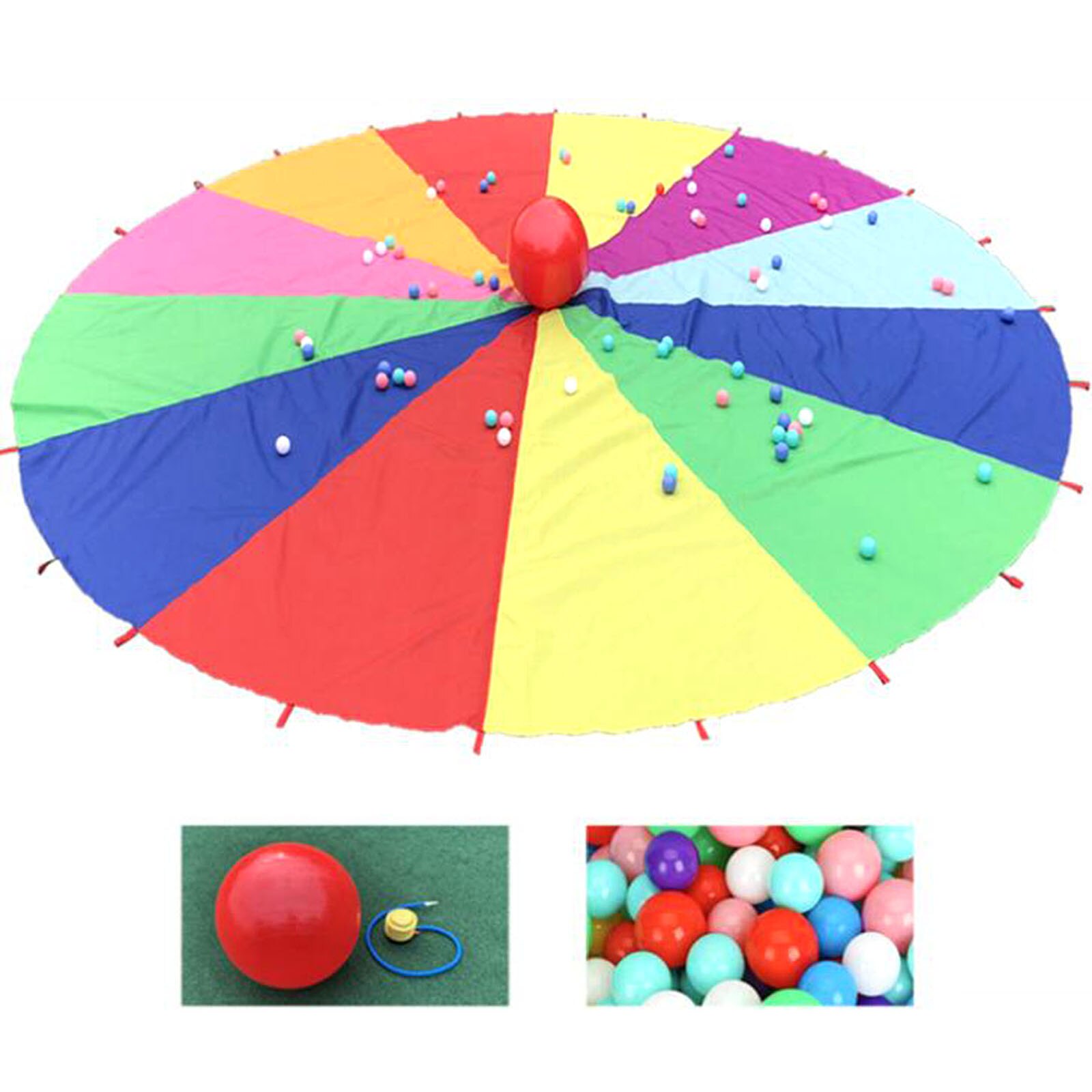 Exercise Sport Toy Rainbow Parachutes Sense Integration Training Teamwork Foldable Fabric Early Childhood Education